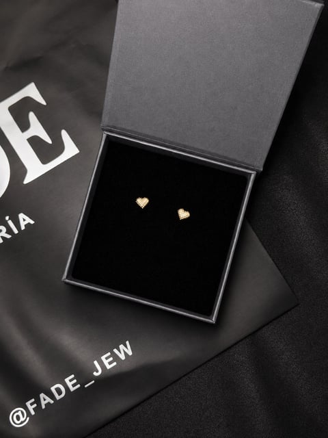 Aretes de Corazón #1 Oro 10K Italiano