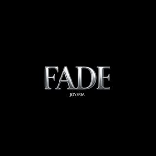 FADE Joyeria logo with gray metallic lettering on black background