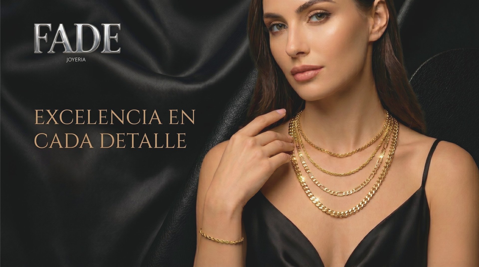 Woman wearing elegant gold jewelry