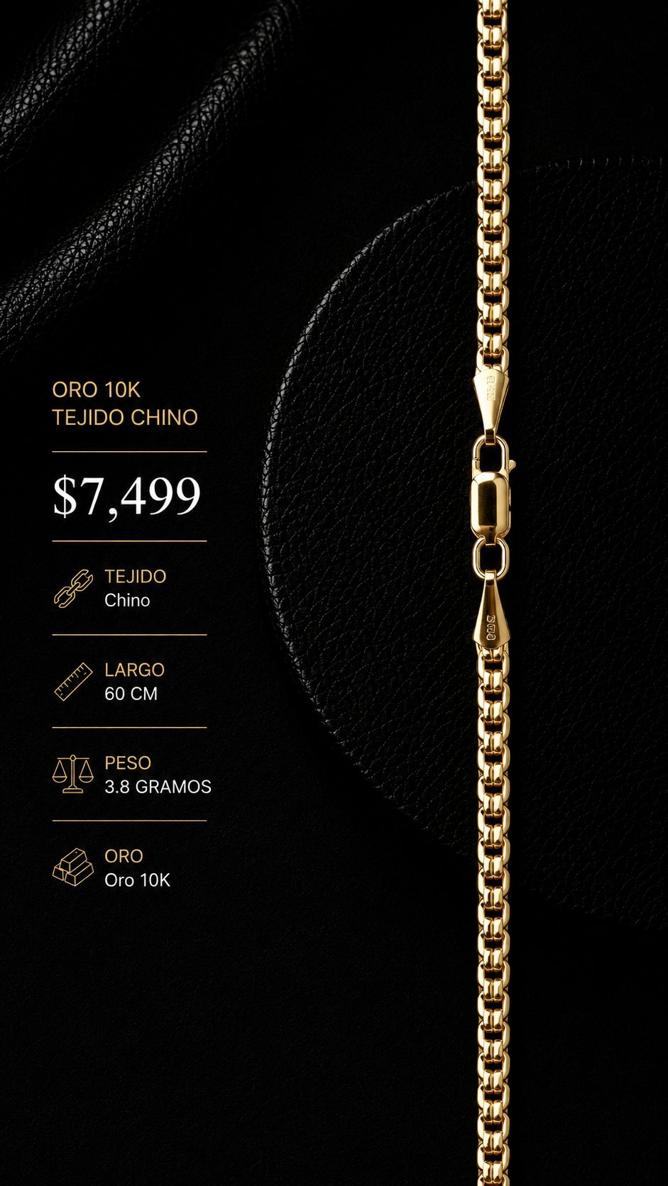 Cadena Clásica Oro 10K